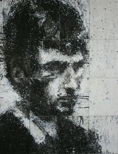 'Head of Mike 5' 2008. 74.7 x 57 cm. Ink and Acrylic on Paper.